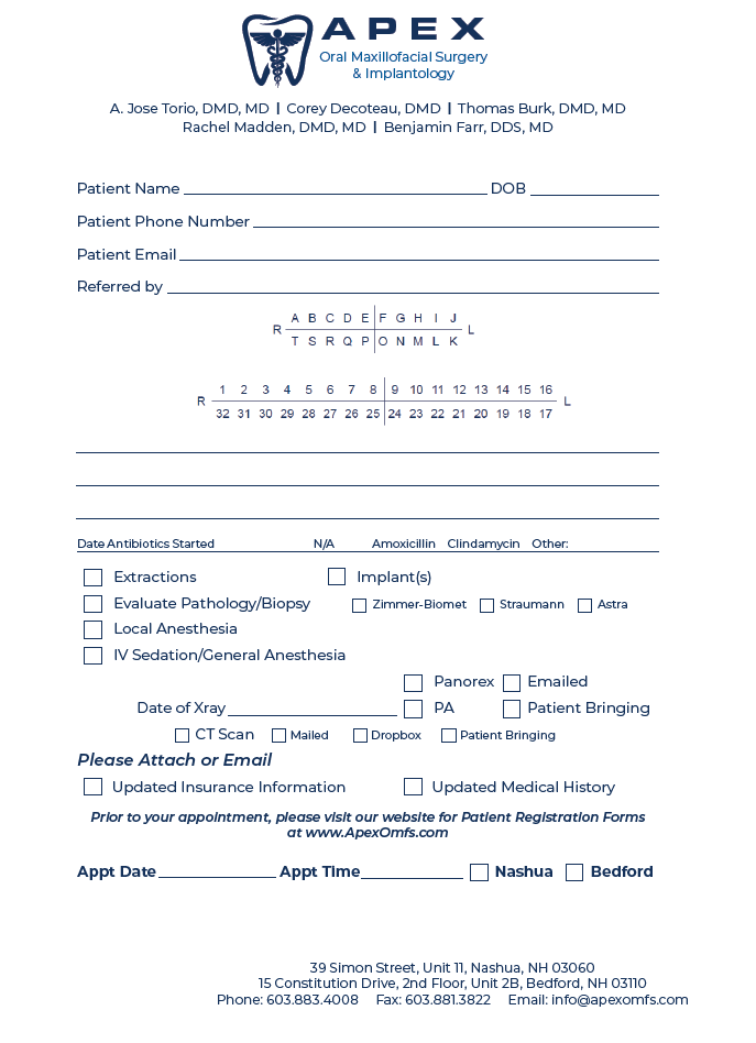 Referring Doctors Nashua NH Oral Surgery Referral